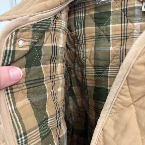 Vintage LL Bean Quilted Khaki Farmhouse Barn Coat Size Large - Picture 14 of 16